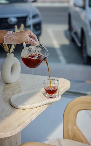 Coffee poured at Maillard